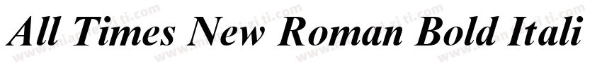 All Times New Roman Bold Italic字体转换